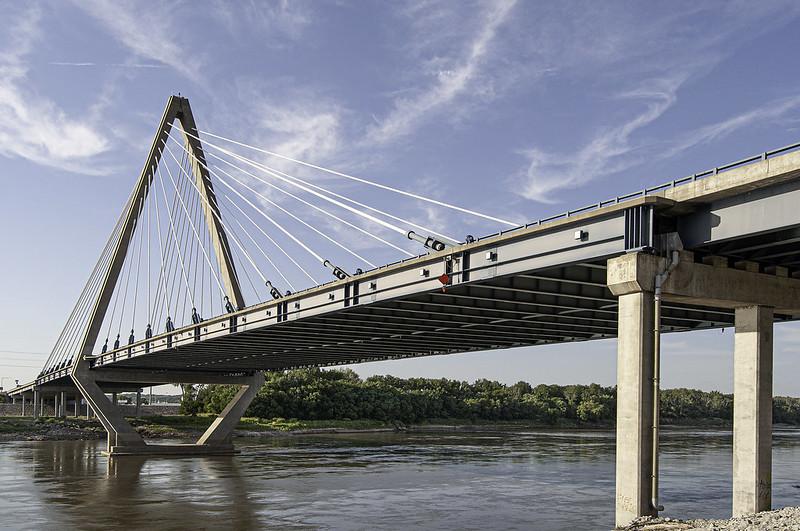 the Christopher S. Bond bridge, a cable-stayed bridge crossing the Missouri River